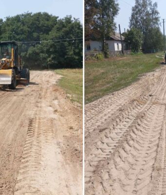 Обновление дорог в Сновском: грейдер в действии под палящим июльским солнцем